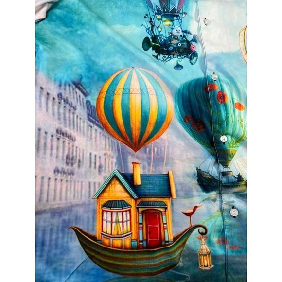 HHCY Mens Size XL Shirt Short Sleeve Bright Steampunk Aviators Vintage Travelers - Picture 9 of 12